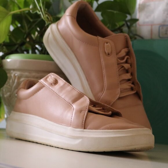 Just Fab JILL Faux Leather Chunky Sneaker - Blush Nude, Size 7.5 - Picture 2 of 16